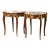 Pair of Mid-C. French Louis XV Marble-Top Mahogany & Ormolu Mounted Side Tables For Sale