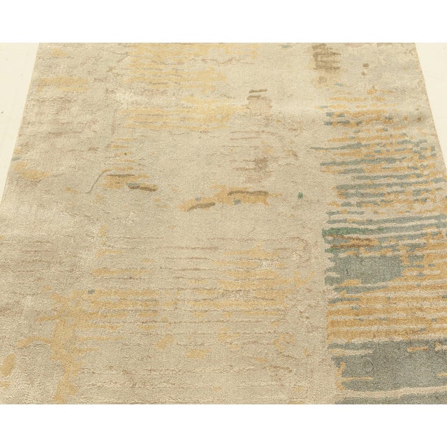 Modern Ethereal Terrain – Modern Hand-Knotted Silk and Wool Runner by Doris Leslie Blau For Sale - Image 3 of 6