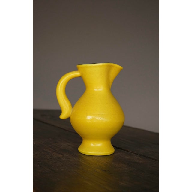 Ceramic Yellow Pitcher Jug by Pol Chambost, France, 1950s For Sale - Image 11 of 11