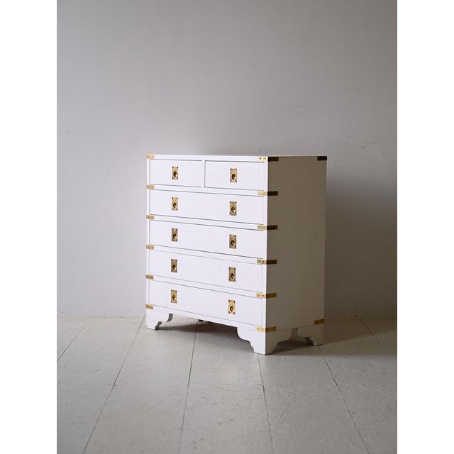 White Chest of 6 Drawers, 1960s For Sale - Image 4 of 13