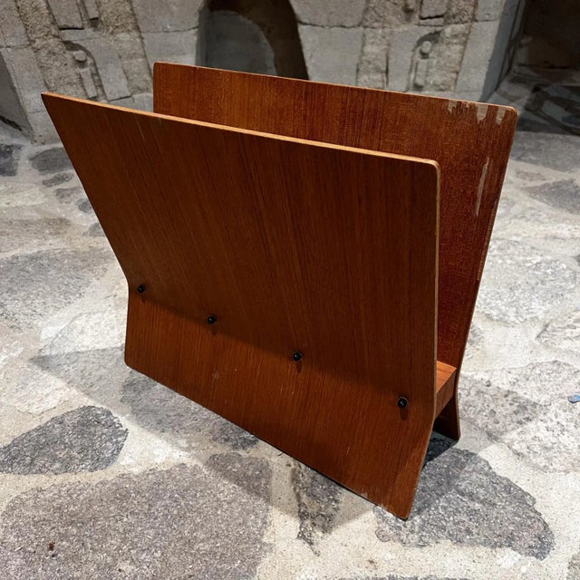 1980s Modern Sculptural Teak Magazine Rack After Alvar Aalto For Sale In San Diego - Image 6 of 12