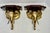 Hollywood Regency Mid 20th Century Pair Hollywood Regency Style Elephant Head Motif Brass Wall Brackets For Sale - Image 3 of 14