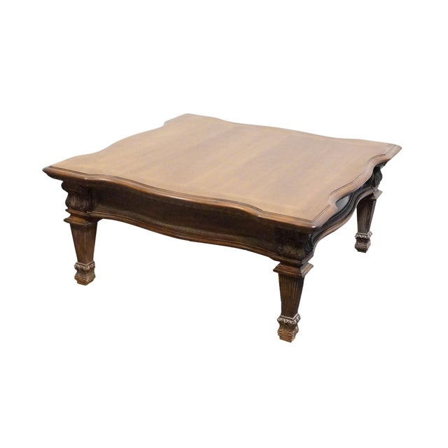 Wood Hooker Furniture Seven Seas Cherry Traditional Gothic Inspired 42" Square Accent Coffee Table For Sale - Image 7 of 12