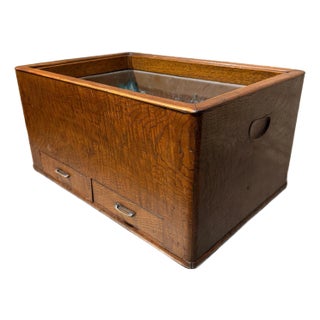 Antique Japanese Hibachi Traditional Wooden Container Box or Ice Chest For Sale
