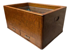 Antique Japanese Hibachi Traditional Wooden Container Box or Ice Chest