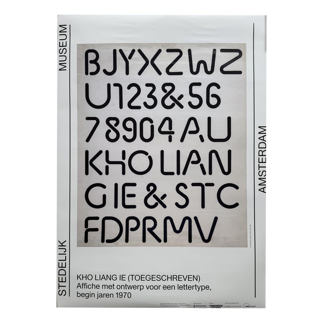 Exhibition Poster with Design for a Typeface by Kho Liang Ie, Early 1970s For Sale