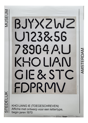 Exhibition Poster with Design for a Typeface by Kho Liang Ie, Early 1970s