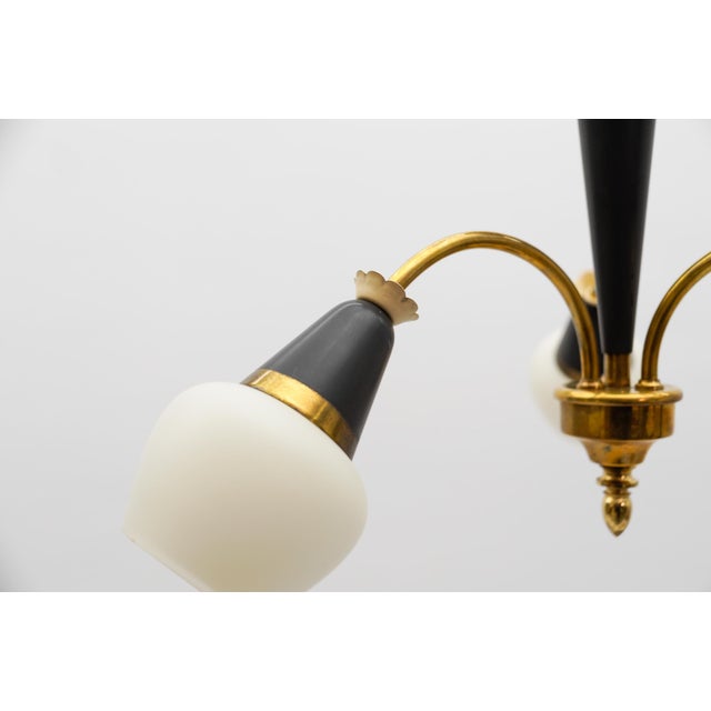 Mid-Century Modern Brass 3-Armed Sputnik Lamp, 1950s For Sale - Image 9 of 13