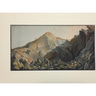 Pietro Fabris, Plate XIV from Campi Flegrei, 18th Century, Etching and Watercolor For Sale