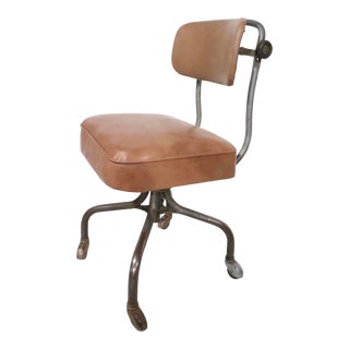 Early Industrial Swivel Desk Work Chair by Steelcase C 1930's For Sale
