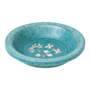 Vintage Wilhelm Kage for Gustavsberg Argenta Bowl With Flowers and Leaves and Sterling Silver Hallmarked