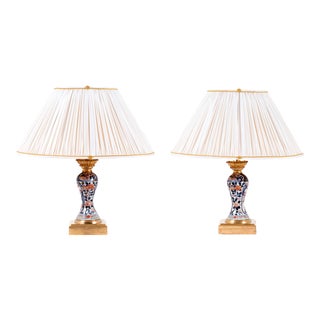 Antique Imari Porcelain Lamps, Set of 2 For Sale