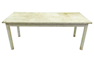 Vintage & Rustic White Wooden Factory Table