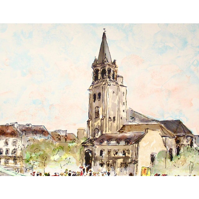 Late 20th Century Urbain Huchet Paris, Saint Germain Des Pres C. 1980 Reproduction Print For Sale - Image 5 of 7