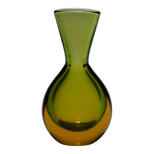 Vase in Green and Amber Sommerso Glass, Flavio Poli for Seguso