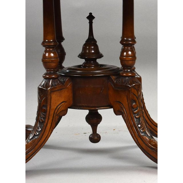 Wood Victorian Burr Walnut Inlaid Coffee Table, 1860 For Sale - Image 7 of 8