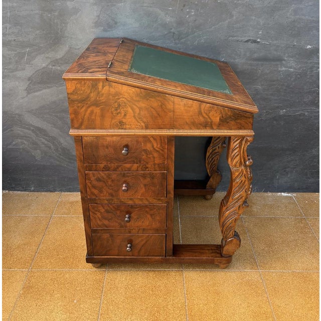 1920s English Regency Revival Burr Walnut Davenport Desk, 1920 For Sale - Image 5 of 11
