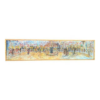 Signed Coleman Abstract Expressionist Urban Festival Painting For Sale