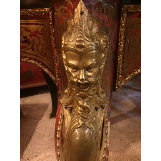 19th Century Boulle Rococo Single Drawer Glass Top Writing Table For Sale - Image 4 of 12