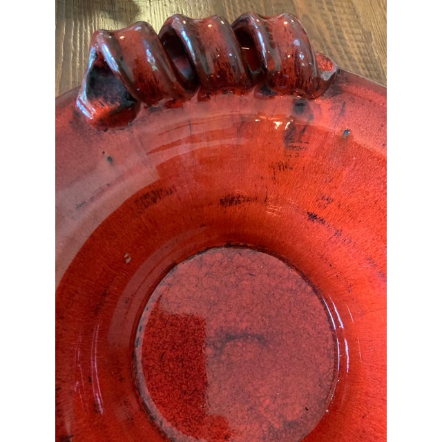 Large Italian Fortunata Attributed Terracotta Centerpiece Bowl – Oxblood Red With Sculptural Rim – French Country, Cottage-Core, Rustic European For Sale In New Orleans - Image 6 of 8