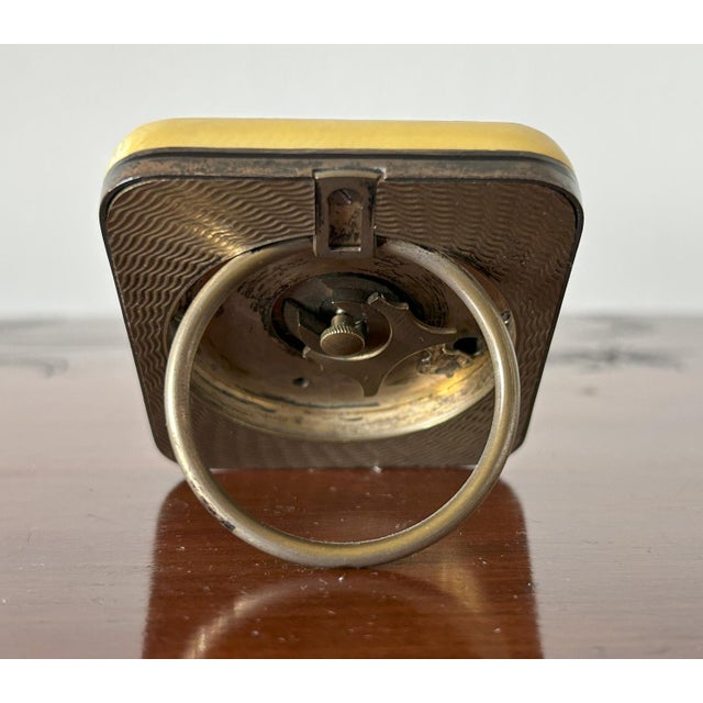 Art Deco Table Clock with Enamels from Huitaine, 1930s For Sale - Image 4 of 15