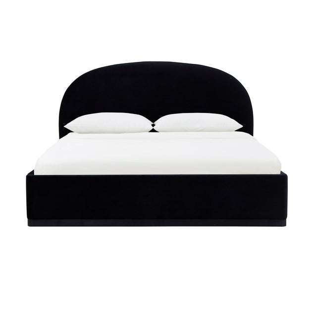 Marlow Performance Velvet King Bed, Black For Sale In Los Angeles - Image 6 of 11
