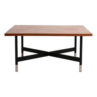 Italian Teak and Metal Coffee Table by Gastone Rinaldi, 1970s For Sale