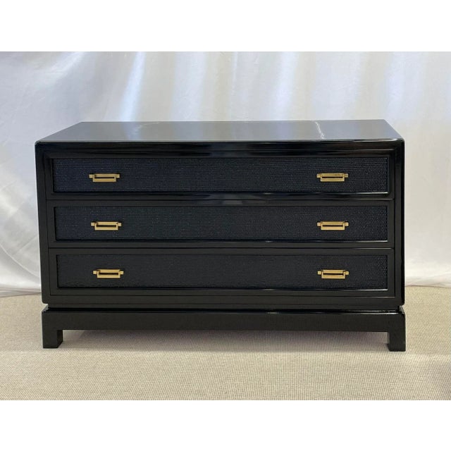 1980s Pair of Mid-Century Modern Cabinets, Chests, Nightstands, Karl Springer Style For Sale - Image 5 of 13