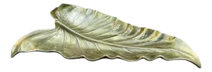 Mid-Century Solid Brass 14” Calla Lily Leaf Tray / Catchall