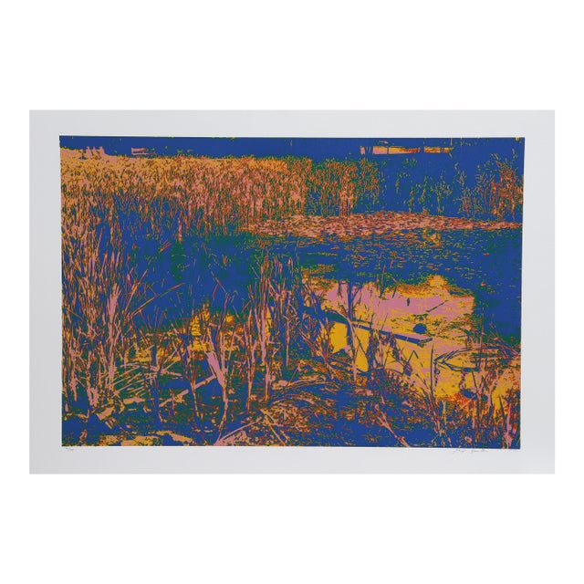 Blue Lagoon, 1980 Signed Screenprint by Max Epstein For Sale
