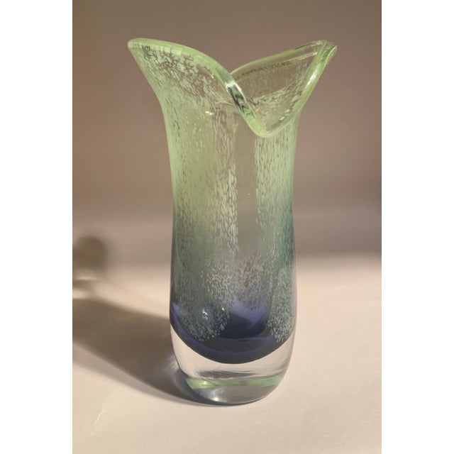 Vintage 1970s Murano Hand Blown Glass Tulip Vase Chairish