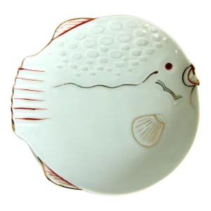 Vintage Mid Century Japanese Fugu Fish Lunch / Sushi Plate