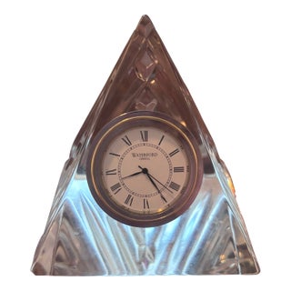 Vintage Waterford Crystal Pyramid Desk Clock For Sale