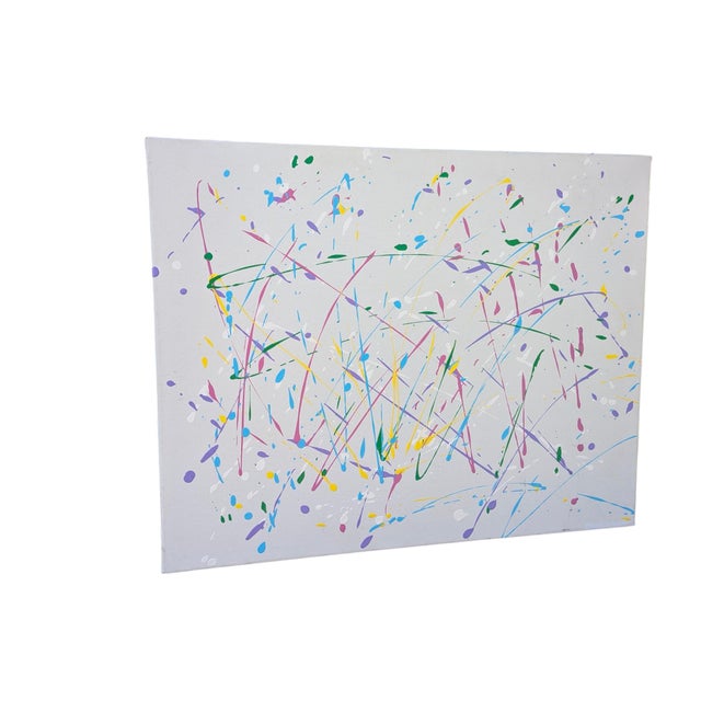 Original Abstract Expressionist Splatter Painting on Canvas For Sale - Image 10 of 18