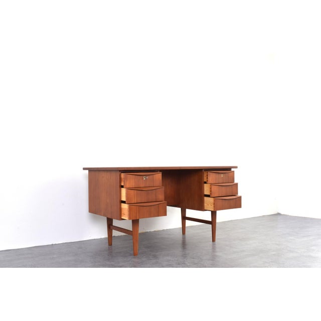 Mid-Century Modern Danish Teak Executive Desk, 1960s For Sale - Image 11 of 18