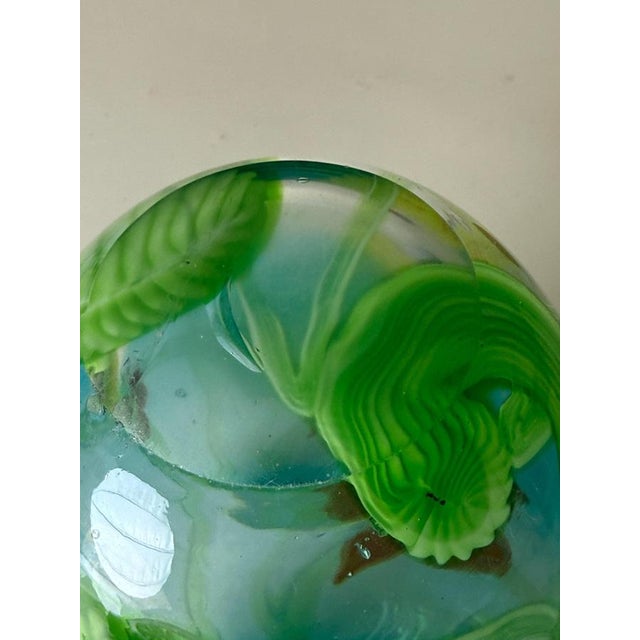 Aquamarine Murano Glass Vase with Star-Shaped Florals by Berit Johansson, 1980s For Sale - Image 4 of 18