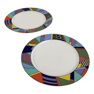 Metropol Serving Plates by Barbara Brenner for Rosenthal, 1990s, Set of 2 For Sale