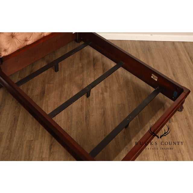 Henredon Mahogany Queen Bed with Tufted Upholstered Headboard For Sale - Image 16 of 18