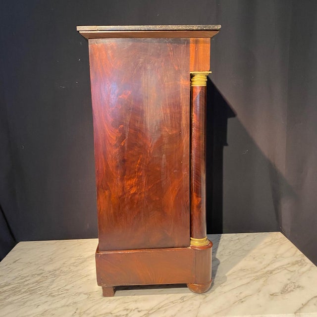 French Empire Nightstand or Side Table With Marble Top and Ormolu Mounts For Sale - Image 14 of 14