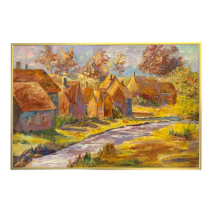 "Rural Village Landscape" Oil on Canvas by Marion Saltzman