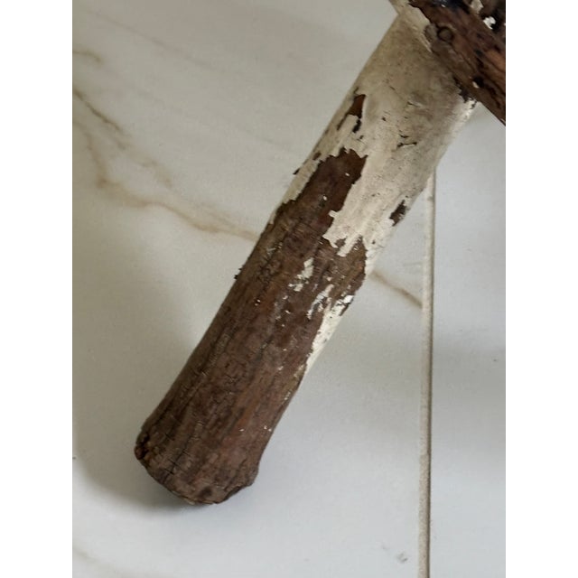 Early 20th Century Antique Folk Art Handcrafted Adirondack Style Twig Table With Decorative Scroll Base For Sale - Image 16 of 16