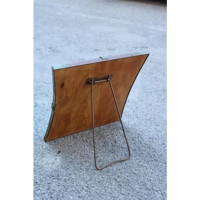 Italian Table Mirror with Acanthus Leaves in Burnished Brass, 1950s For Sale - Image 9 of 12