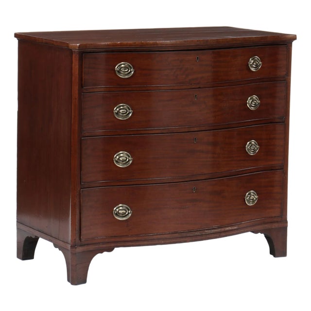 Late 18th Century George III Mahogany Inlaid Serpentine Front Chest of Drawers For Sale