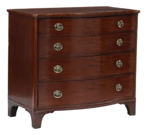 Late 18th Century George III Mahogany Inlaid Serpentine Front Chest of Drawers