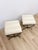 Contemporary Pair of Swain Style Designer Metal and Beige Upholstered Footstools, High Point For Sale - Image 3 of 10