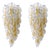 Midcentury Modern Italian Murano Leaf Glass Wall Sconces by Mazzega, 1970s, Set of 2 For Sale