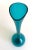 Vintage Mid Century Modernist Hand Blown Aqua Teal Blue Art Glass Bottle Vase For Sale - Image 9 of 13