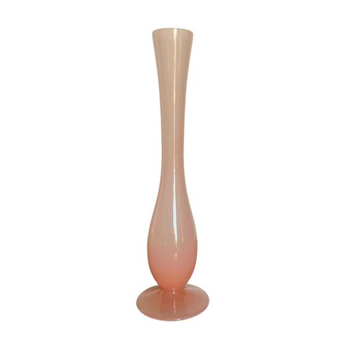 Six rare elegant pearly translucent opaline vases in candy pink. This opaline Art-deco collection, handcrafted in France...