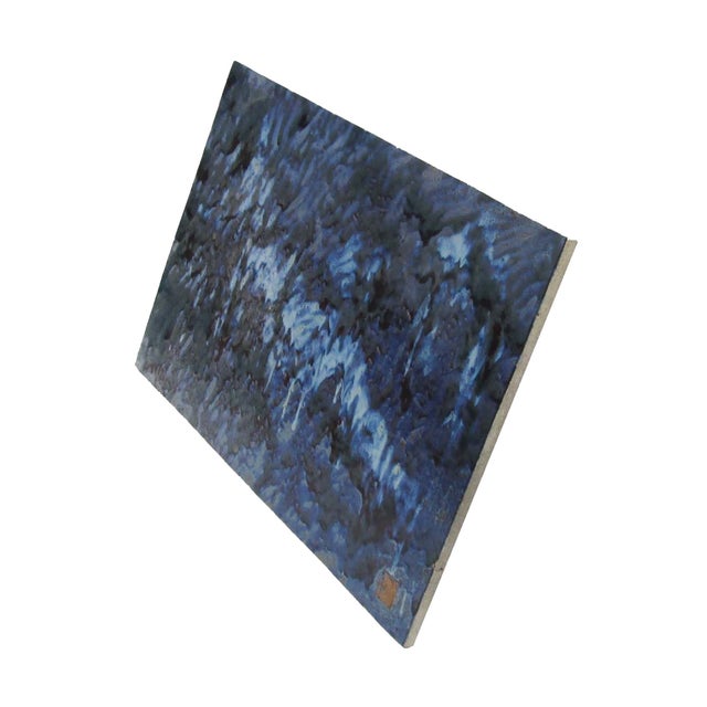 Handmade Chinese Blue Color Ceramic Wall Art Tile | Chairish