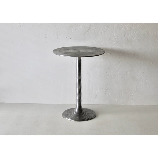 Late 20th Century Italian Tulip Style Alu Nickel Side Table Vintage For Sale - Image 5 of 13